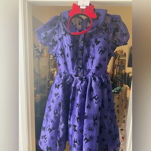 NWT - Kiki’s Delivery Service Purple Dress with Signature Red Bow Headband